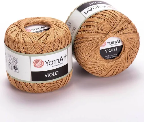 Miniatura 36 de Yarn Art - 1 madeja YarnArt Violet, 100 hilos de hilo de algodón mercerizado, hilo de ganchillo para tejer a mano, bordado y manualidades