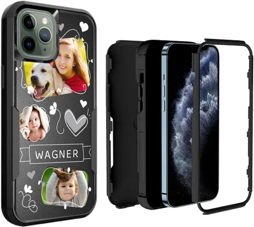 Miniatura 60 de Funda de fotos personalizada para iPhone 11 Apple Phone Plaid Collage - Imagen personalizada para hacer fotos en 3 híbridos gruesos resistentes