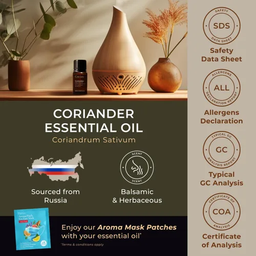 Miniatura 6 de Gya Labs Aceite Esencial de Cilantro - 0.34 Fl Oz - para Cabello, Piel, Difusor, Aromaterapia y Aroma para Fabricación de Velas DIY