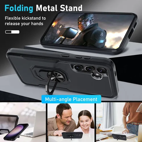 Miniatura 3 de Compatible con Samsung Galaxy S24/S25 Funda con Protector de Pantalla de Vidrio Templado, Resistente a Prueba de Golpes de Servicio Pesado Funda