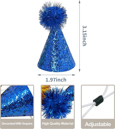 Miniatura 2 de PET SHOW 10 piezas de sombreros pequeños para perros pequeños, sombrero de fiesta de cumpleaños de gato, sombreros de conejo para vacaciones, boda