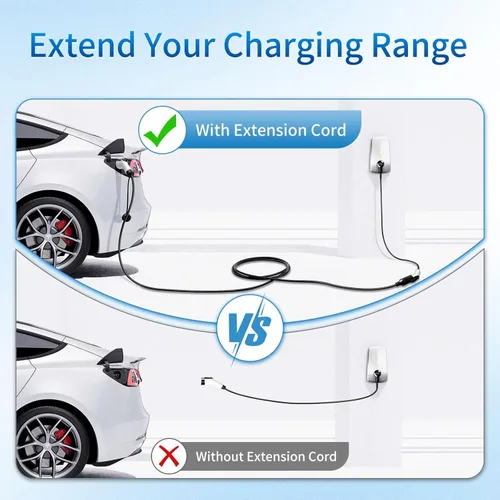 Miniatura 5 de Cable de extensión J1772 EV de 50 A, 25 pies, cable de extensión de cargador EV de nivel 2, cable de extensión de 240 V EV para carga rápida