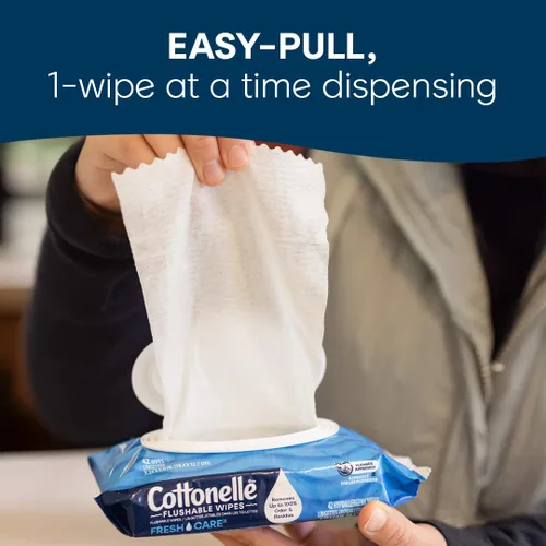 Miniatura 6 de Cottonelle XL Toallitas húmedas desechables, Toallitas para adultos grandes, 2 paquetes de tapa abatible, 45 toallitas por paquete
