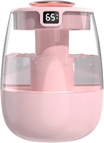 DONGKER Humidificador de doble pulverización, humidificador de pantalla digital USB silencioso de 1 litro con 2 modos de niebla y luz nocturna para