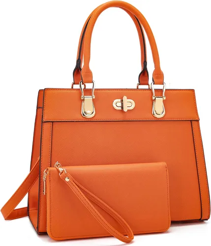 Miniatura 7 de Conjunto de bolso para mujer, bolso de mano, bolso de hombro, asa superior, bolsa de trabajo, bolsa cruzada a juego, 2 piezas