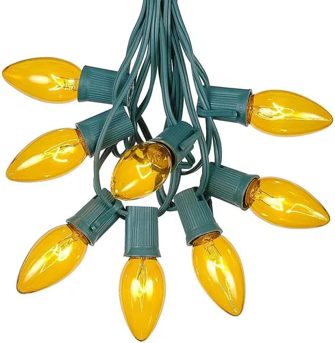 Miniatura 7 de Juego de luces de Navidad transparentes C9, cadena de luz para interior o exterior, para árbol de Navidad, luces colgantes para la línea de techo