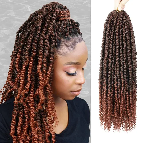 Miniatura 76 de Pelo de Passion Twist – 8 paquetes de 18 pulgadas Passion Twist Crochet para mujeres, cabello rizado pretrenzado Passion Twists extensiones de #2