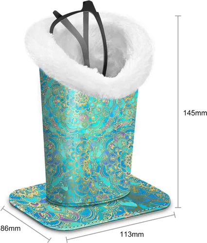 Miniatura 32 de Fintie Soporte para anteojos forrado de felpa con base magnética, estuche de cuero vegano prémium para lentes