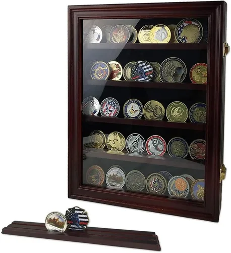 Miniatura 2 de ASmileIndeep Exhibición de monedas de desafío de 5 filas y estante para monedas de desafío de 4 filas