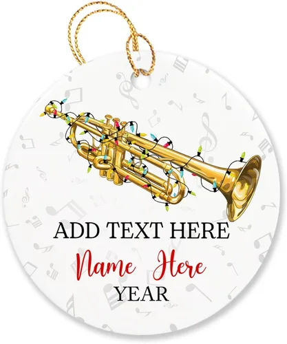 Miniatura 29 de Adorno de Navidad personalizado de acordeonista que toca acordeón, nombre personalizado y año, adorno de Navidad para acordeonista, instrumento
