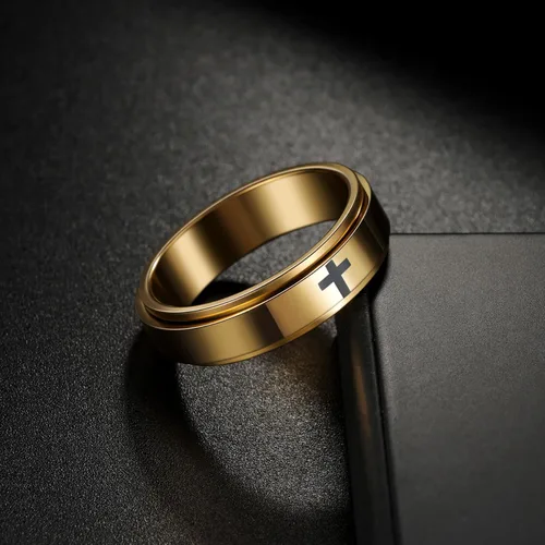 Miniatura 36 de Anillos giratorios para la ansiedad para hombre, anillos clásicos de cadena para mujeres y adultos, anillo de acero de titanio
