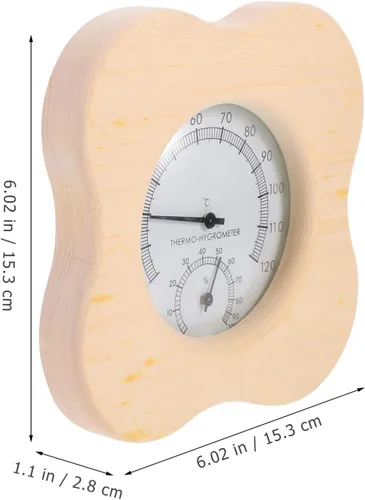 Miniatura 2 de NUOBESTY Multi-Functional Wooden Hygrometer Thermometer for Sauna Room, Indoor Humidity and Temperature Gauge, Sauna Accessories with Precise