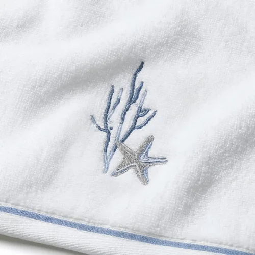 Miniatura 3 de Avanti Linens – Juego de toallas para los dedos, toallas de baño de terciopelo 100% algodón con estrellas de mar bordadas y coral, reverso de rizo