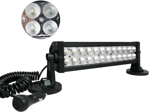 LEMIL Barra de luz LED de 72 W, luz de inundación, luz de trabajo magnética, encendedor de cigarrillos, impermeable, conducción todoterreno con Haz