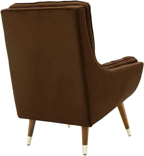Miniatura 3 de Modway EEI-3001-BRN - Silla de salón tapizada de terciopelo con botones, color marrón