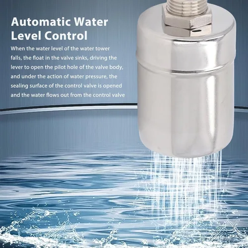 Miniatura 9 de Float Valve, Stainless Steel 304, DN15 G1 / 2 Thread Water Level Control Valve - Auto Shut Off, Top Inlet Port, Suitable for Water Tanks and Pools