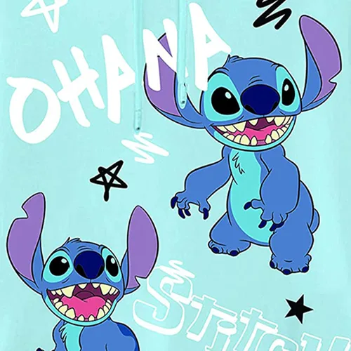 Miniatura 3 de Disney Sudadera con capucha Lilo and Stitch para mujer, diseño clásico de Lilo y Stitch Ohana, con estampado múltiple