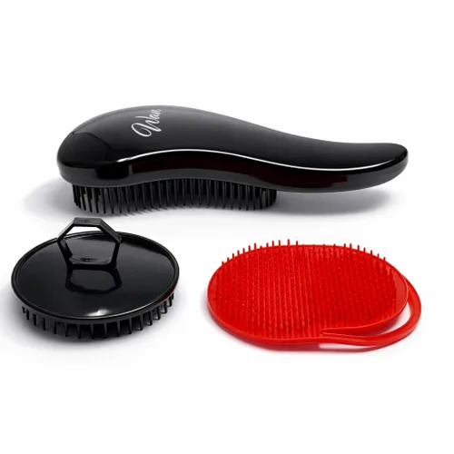 Juego de cepillos desenredantes ondulados para cabello rizado, grueso, liso y natural, cepillo desenredante suave para mujeres, niños y niños