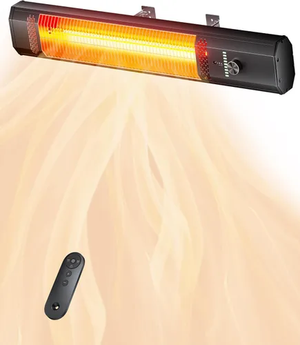 Calentador de patio para uso en exteriores, calentadores eléctricos de 34 pulgadas, 1500 W, calentador infrarrojo de montaje en pared, calefacción