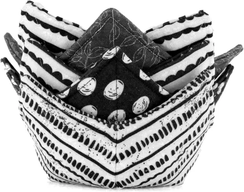 Cuenco acogedor de microondas de algodón, soportes para tazones calientes aptos para microondas, almohadillas calientes para tazones de sopa (R)