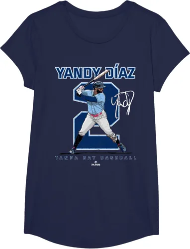 Miniatura 14 de Camiseta Number and Portrait Yandy Diaz Tampa Bay MLBPA, Negro