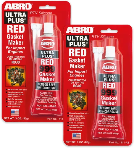 Miniatura 11 de ABRO Ultra Plus 999 RTV Sellador de silicona y fabricante de juntas, para motores de importación, seguro para sensores, no corrosivo, sellador