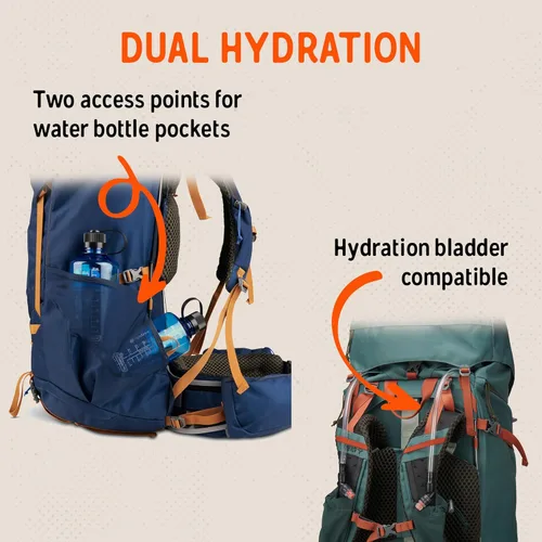 Miniatura 12 de Kelty Glendale - Mochila de marco interno de 65 L a 105 L, paquete de senderismo para varios días, suspensión ajustable, ajuste personalizado