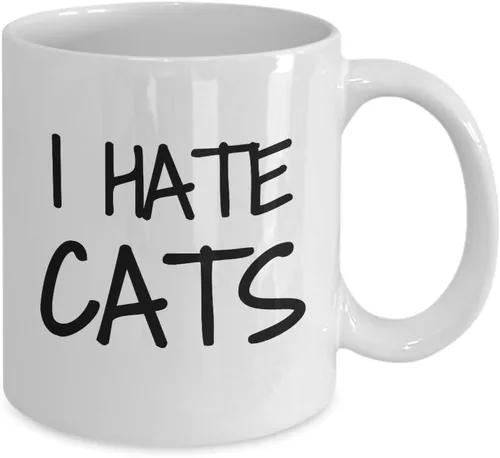 Miniatura 2 de Taza de café con texto en inglés "I Hate Cats" (I Hate Cats)