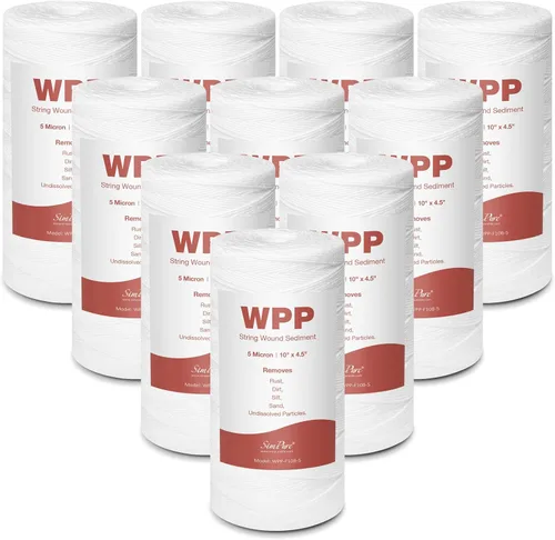 Miniatura 11 de SimPure - Cartucho de filtro de agua para heridas de cadena de 5 micrones, 10 x 4.5 pulgadas para agua de pozo, reemplazo de filtro de sedimentos