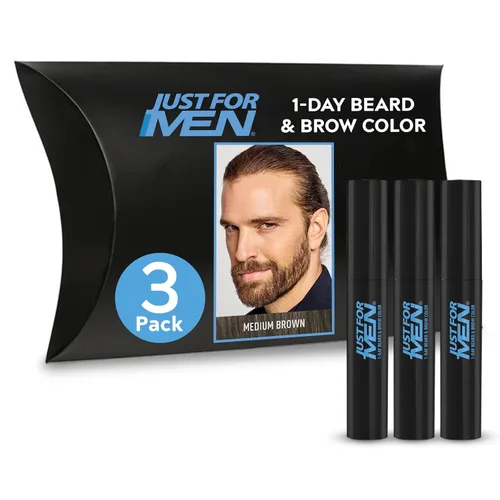 Miniatura 14 de Just for Men Color de barba y cejas de 1 día, color temporal para barba y cejas, para un aspecto más completo y bien definido, hasta 30 Marrón claro