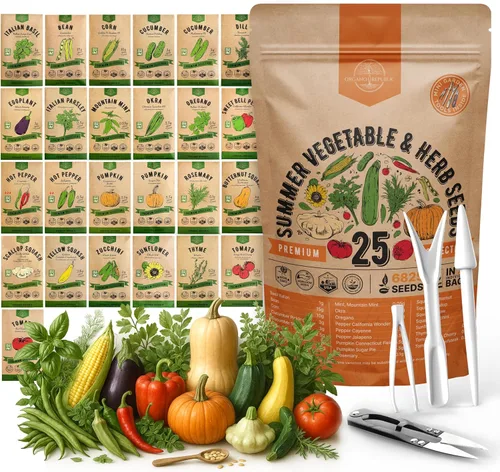 Miniatura 11 de Paquete de variedad de 25 semillas de vegetales y frutas de verano - más de 1,870 semillas autóctonas sin OMG para jardinería en interiores