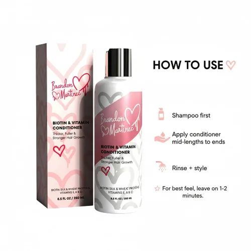 Miniatura 2 de Acondicionador capilar con vitamina biotina para adelgazar el cabello, acondicionador hidratante con aloe vera y pepino, tratamiento acondicionador