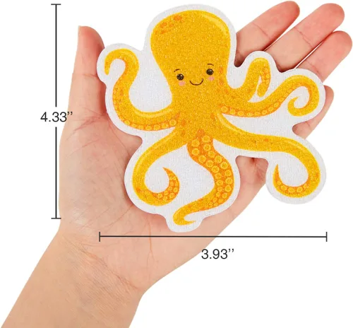 Miniatura 4 de Secopad Calcomanías antideslizantes para bañera, 14 piezas grandes de adhesivo marino para niños, calcomanías antideslizantes para ducha y bañera