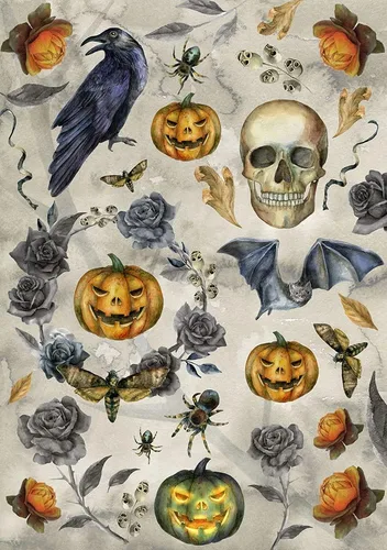 Miniatura 16 de Papel de arroz para Decoupage A4 American Holidays, Acción de Gracias, Halloween, 4 de julio (banderas estadounidenses del 4 de julio, 2 hojas)