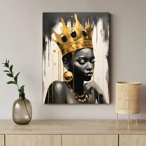 Miniatura 130 de Arte de pared afroamericano, decoración de rey y reina bailarín negro para sala de estar, arte de pareja de amor negro para dormitorio, lienzo