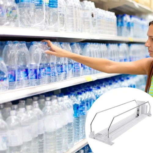 Miniatura 7 de PRETYZOOM Organizador de bebidas para nevera, 12.2 in/12 pulgadas, dispensador de botellas de beber autoempujante, dispensador de soda deslizante