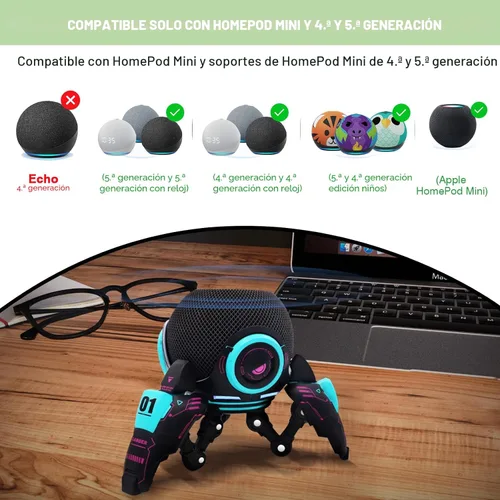 Miniatura 2 de Soporte para Echo Dot, Estuche para Echo Dot, Soporte para Echo Dot, Soporte de mesa decorativo para Echo Dot de 4ª/5ª generación - para HomePod