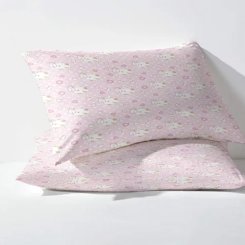 Miniatura 3 de H3-185 - Juego de sábanas de oveja tamaño Queen, diseño de corazón rosa, sábanas y fundas de almohada, 4 piezas, sábana bajera ajustable de Estilo A