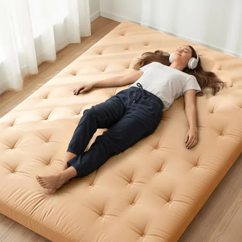Miniatura 22 de ZonLi Colchón de Futón Japonés para Suelo Tamaño Individual de 75" x 39", Funda 100% Algodón 2.5" Engrosado, Colchón Tatami, Almohadilla Plegable