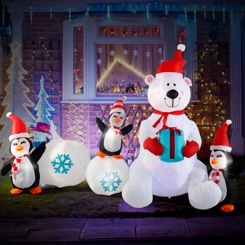 Miniatura 10 de Decoración inflable de Navidad de 7 pies para exteriores, enano con sombrero, decoración inflable de patio con luces LED integradas, adecuado