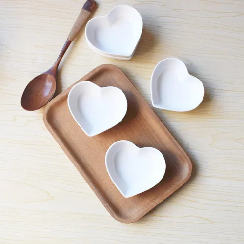 Miniatura 6 de Regalos de San Valentín para ella, lindos cuencos de cerámica con forma de corazón, mini condimento lateral, platos para condimentos, sushi, soja