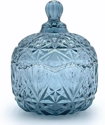 Miniatura 27 de Frasco de vidrio para caramelos de Navidad con relieve de lujo, con tapas, para joyas, tarros de caja de joyería small crown