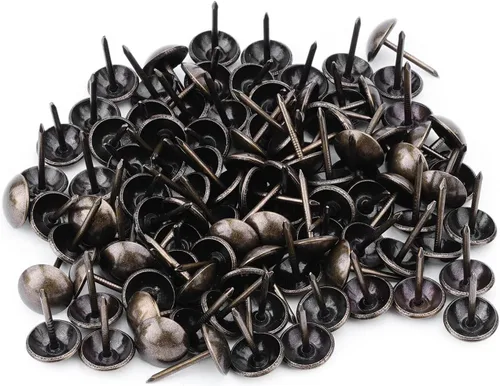 Miniatura 43 de MroMax 120 tachuelas de clavos para tapicería de 0.47 pulgadas de diámetro, hierro de estilo vintage, de metal, redondos, de 0.67 pulgadas de altura
