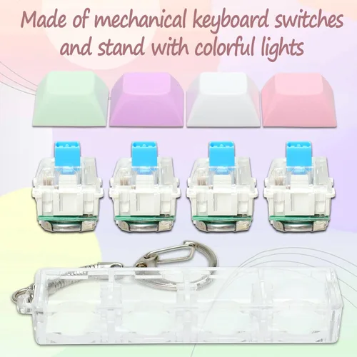 Miniatura 3 de Juguetes Fidget de Teclado para Adultos, Clicker de Teclado con Luz LED, Llavero Juguetes Fidget Sensoriales Divertidos para Ansiedad