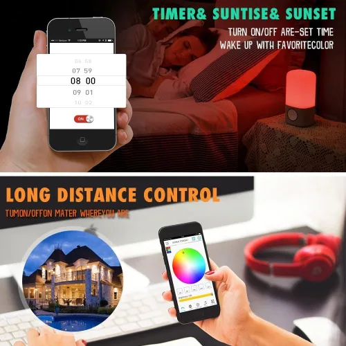 Miniatura 5 de iNextStation - Controlador LED Inteligente RGB WiFi con Salida de 4 Pines Compatible con Alexa/Google Home Assistant/IFTTT para Android/iOS