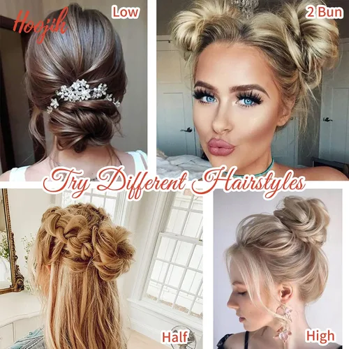 Miniatura 7 de HOOJIH - Pieza de cabello estilo moño desordenado, extensiones de cabello superlargas con moño rizado, cabello ondulado, accesorios para cola