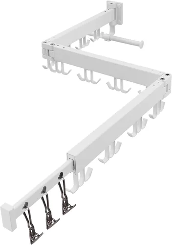 RFOUO Estante de secado de ropa montado en la pared, soporte de pared para ropa con características plegables (plegable), ahorro de espacio, estante