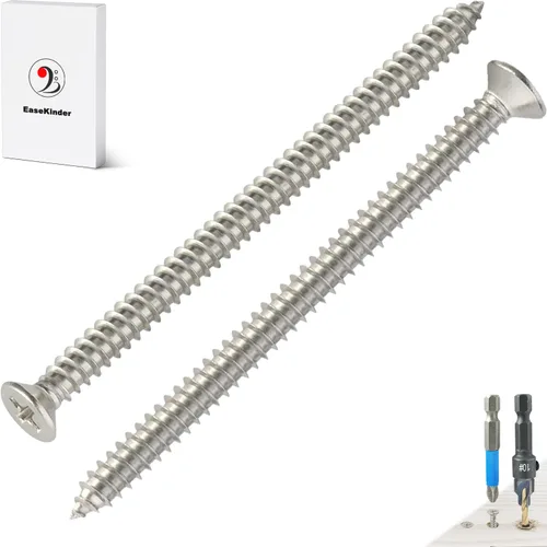 Miniatura 22 de Tornillos para madera, 60 tornillos Phillips de cabeza plana, tornillos de acero inoxidable 304 con kit de avellanado de madera ajustable