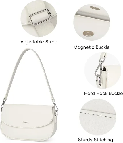 Miniatura 5 de CLUCI Monederos para mujer, bolso de hombro pequeño, lindo embrague de diseñador, bolsos de cuero cruzados, bolso Hobo