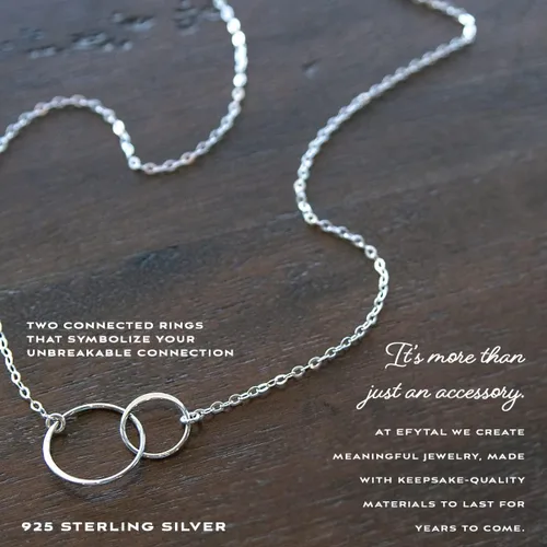Miniatura 4 de EFYTAL Gifts for Mom from Daughter Sterling Silver or Gold Plated Two Circles Necklace for Women Mother Daughter Gift for Mom Daughter Gifts from